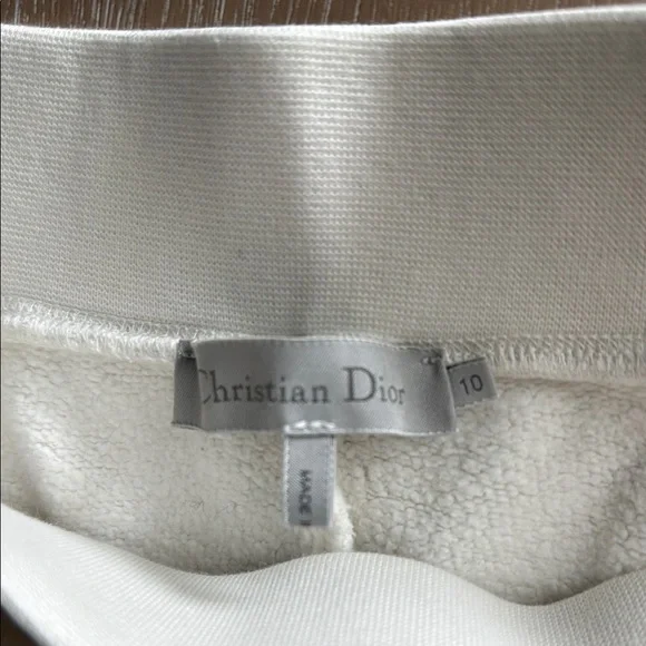 CHRISTIAN DIOR Cream Embroidered Sweatshirt Athletic Shorts - Picture 4 of 4